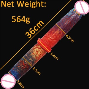LUUK 14.96" Super Long Streamer Color Double <b>Dildo</b> Coral Shape Soft Silicone Anal Plug Sex Toys for Women Lesbian Products - Product Image 6