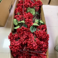 LO-1271 Fourniture en gros de fleurs artificielles bordeaux, mélange d'hortensias, de roses, de pivoines et d'orchidées pour centre de table de mariage