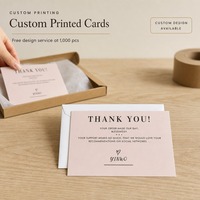 Carte de remerciement personnalisée avec enveloppe, impression de logo personnalisée, carte de vœux de forme irrégulière pour petites entreprises