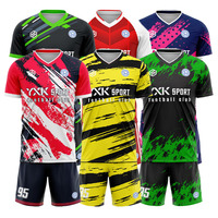 Ensemble de maillot de football personnalisé, nouveau design, respirant, tenue de football pour adultes, uniforme d'équipe, kits de football, impression numérique, 100% polyester