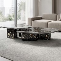 Table d'appoint moderne de luxe de forme irrégulière en acier inoxydable pour villa, manoir, projet d'aménagement intérieur design, mobilier