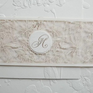 Ensemble d'invitations de mariage en papier d'art de luxe <span class=keywords><strong>personnalisé</strong></span>, papier premium 600 g/m², design floral en relief 3D avec <span class=keywords><strong>impression</strong></span> en creux - Product Image 4