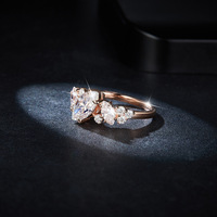 Vente en gros 14K or jaune 925 bague de mariage Moissanite exquise en argent pour femmes