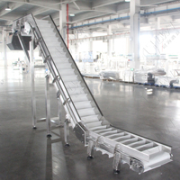Neues flexibles vertikales PVC-Förderband aus Stahl mit hitze beständigem Gummi-Edelstahl-Rahmeneimer-Dosier gerät für Lebensmittel