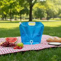 Sac à eau en PET réutilisable et durable avec impression personnalisée, poignée longue, portable, conteneur de rangement suspendu pour camping, randonnée, extérieur
