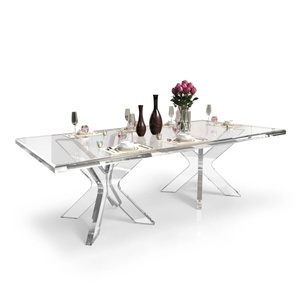 Latest Modern Design Luxury Acrylic Dining <b>Table</b> <b>Adjustable</b> Feature Customizable Thickness Professional Service for Furniture - Product Image 1
