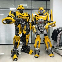 Costumes de robot LED transformables jaunes très demandés pour les ensembles de cosplay, les fêtes de carnaval