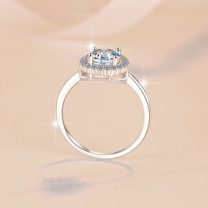À <span class=keywords><strong>la</strong></span> mode classique élégant mariage bijoux fins Plata 925 argent Sterling 1ct Vvs Moissanite anneaux pour les filles - Product Image 4