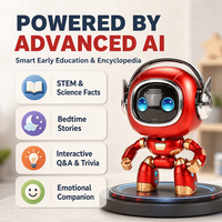 Robot de bureau intelligent mini, jouet robot compagnon IA pour enfants, jouet compagnon interactif vocal avec fonction d'interruption en temps réel, compatible Tuya