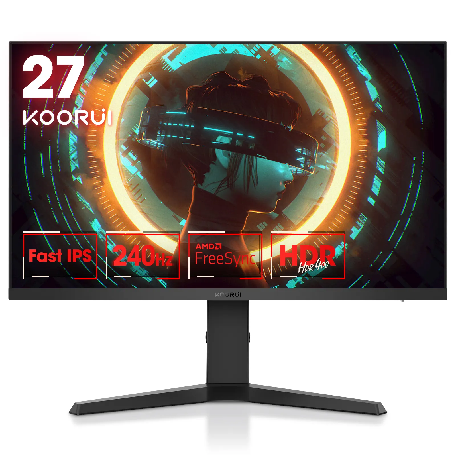 KOORUI- computer monitor desktop Pc frameless Monitor 27 Inch 2K 2560*1440 hz Lcd Screen Lcd Display 27" 2K gaming Monitors
