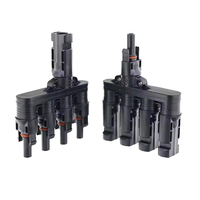 Kit konektor daya Panel surya kontak tembaga tahan lama, kabel adaptor PV paralel cabang 2P MCX M/FF + F/MM koneksi kawat