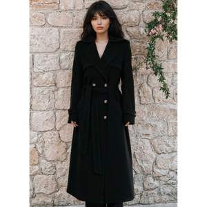 Abrigo de lana de doble botonadura para mujer, abrigo largo con forro de seda, estilo elegante, servicios ODM, Vietnam - Product Image 1