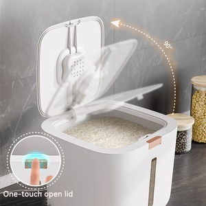 Công Suất Lớn Nhà Bếp Hạt Bột Bin Độ Ẩm Pest Bằng Chứng Cấp Thực Phẩm Kín Gạo Lưu Trữ Container Với Báo Chí Khóa Nắp - Product Image 3