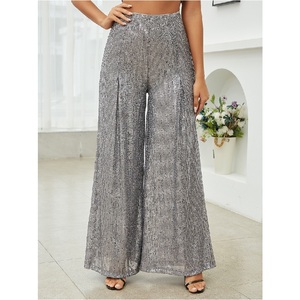 Pantaloni casual da donna europei e americani nuovi comodi da salotto con paillettes e pantaloni da donna glitter con molto popolare - Product Image 2