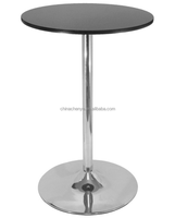 Table de bar ronde moderne en métal, table de bistrot de qualité supérieure avec base en piédestal argenté pour hôtel et bar à domicile