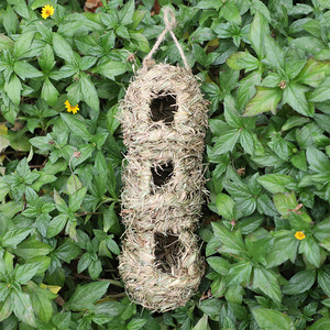 Nid d'oiseau tissé à la main en herbe 10x10x29 Écologique pour oiseaux Taille moyenne Forme arrondie - Product Image 3