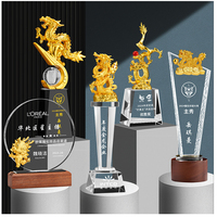 Mode Dragon Design personnalisé de haute qualité personnalisé cristal artisanat trophée décoration de la maison prix pour les événements sportifs trophée