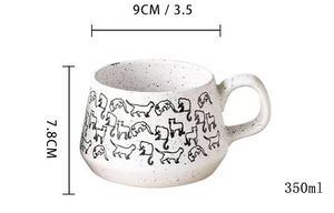 Commercio all'ingrosso retrò fatto a mano in porcellana bianca argilla gatto cane in ceramica goffrato tazza da tè eco-friendly Tazas De Cafe - Product Image 4