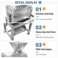 Industriële mango-pulper/fruitpulp-sapmachine/mango-puree-extractor voor fruitverwerkingsbedrijven 380V 1500W