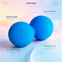 Balle de massage double en silicone bleu cobalt en forme d'arachide pour points de pression, rouleau de mobilité, thérapie des tissus profonds, myofasciale
