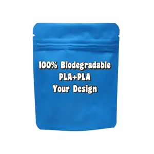 Sacs d'emballage en PLA compostables ziplock refermables pochette debout d'impression personnalisée