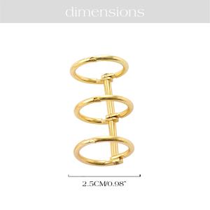 Металлические кольца Hongbo, 2 цвета, <span class=keywords><strong>3</strong></span> отверстия, золото/черный, для бюджетного планировщика/органайзера, серебро/золото - Product Image 3