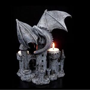 Decorazione di Halloween esplosioni transfrontaliere castello di drago statue in resina artigianato atmosfera candelabro ornamenti souvenir - Product Image 3