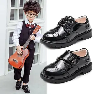 Фабрика OEM/Детская школьная обувь для мальчиков черная танцевальная обувь в британском стиле для детей начальной школы детская Цветочная обувь для выступлений