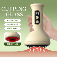 Inalámbrico recargable Gua Sha masaje ventosas al vacío Dispositivo de raspado corporal equipo de ventosas eléctricas con calor