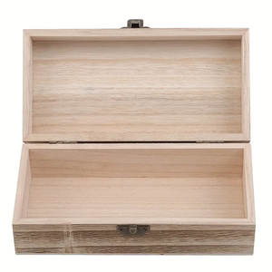 Unfinished natural color custom gift box with transparent lid wood packaging box