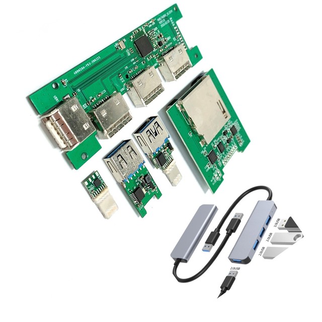 Custom or design service 2~8 Multiple ports USB Hub Dock Station PCB Circuit Board PCBA assembly manufacturer