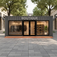 Boutique mobile de vêtements en conteneurs préfabriqués en acier modernes pour l'extérieur