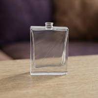 Flacon de parfum rectangulaire en verre rechargeable de 100 ml, marque personnalisée