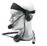 Adaptateur PTT léger pour casque tactique avec bandeau en maille et interface audio filaire