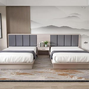 Base de Cama de Plataforma de Madera Maciza Moderna, Económica y Ecológica para Hotel, con Cabeceros y Mesitas de Noche, Tamaños Personalizables para Dormitorio - Product Image 4