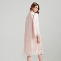 Chemise de nuit en soie de qualité supérieure Satin soie deux pièces chemise de nuit grossistes femmes matures soie vêtements de nuit de nuit