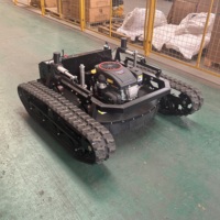 Tondeuse robot à chenilles télécommandée pour jardin, à essence, pour terrains en pente