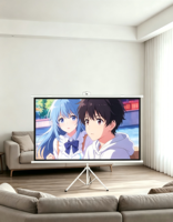 Écran de projection portable 60 pouces 16:9 avec trépied, contraste élevé, compatible 3D, idéal pour les événements et les spectacles