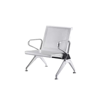 Chaises d'extérieur modernes pour 3 personnes, siège en cuir PU, durables, faciles à nettoyer, en aluminium, usage commercial, centre commercial, aéroport, hôpital, gare, école