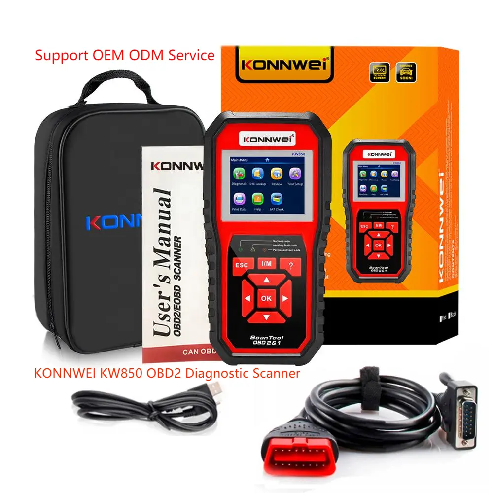 KONNWEI Автомобильные диагностические инструменты KW850 универсальные автомобили OEM OBD2 диагностический сканер OBD2 Инструменты для диагностики двигателя
