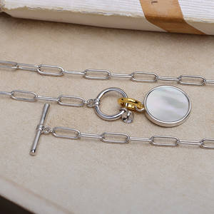 Conjunto de Cadena Gruesa de Plata S925 con Colgante de Concha Barroca para Hombre y Mujer, Collar 4357, Colgantes y Dijes de Moda - Product Image 5