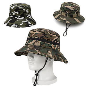 หมวกกันแดดลายพรางพร้อมเชือกกันลมสำหรับผู้ชายและผู้หญิง - Product Image 1