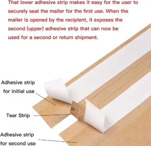 Tùy chỉnh in logo nâu <span class=keywords><strong>kraft</strong></span> giấy bưu phẩm thủ công phong bì miếng vải hình tam giác gửi thư quần áo bao bì vận chuyển túi cho quần áo cung cấp - Product Image 4