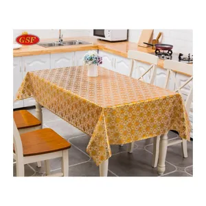 अद्वितीय सोने सुरुचिपूर्ण, प्रीमियम डिजाइन कस्टम प्रिंट पीवीसी मोमजामा मेज़पोश टेबल कपड़ा