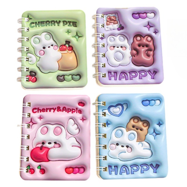 2025 New Design Cartoon Little Rabbit Cover Mini Coil Notebook Factory Wholesale Fashion Coil Notebook