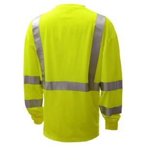 Wholesale Hi <b>Vis</b> Safety Fluorescent Reflective Construction Worker <b>T</b>-<b>Shirt</b> Quick Drying Workwear <b>High</b> Visibility Collar Mesh - Product Image 3