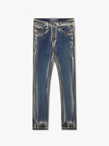 Jeans en denim pour homme de haute qualité, coupe skinny, marque AM Street, vintage, ciré, taille mi-haute, hiphop, respirant, streetwear, Y2K, OEM ODM - Product Image 1