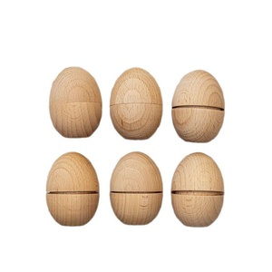 Venta caliente adornos de madera religiosos grabado láser caja de adorno de madera personalizado Color de madera hueco Pascua DIY cáscara de huevo - Product Image 4