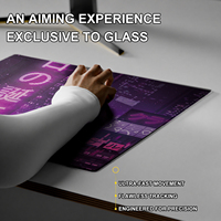 Tapis de souris personnalisé en verre AG, tapis de souris de jeu, revêtement en aluminosilicate AF de 2 mm, bord 2.5D, base en silicone antidérapante pour l'e-sport