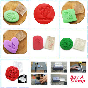 Fatto a mano in argilla acrilica sigillo di sapone timbri naturale trasparente manico con vari modelli per ufficio fai da te matrimonio o uso regalo - Product Image 5